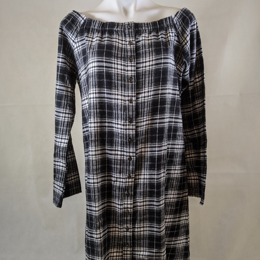 Morrison Grey NWT The Mod  Shoulder Flannel Midi